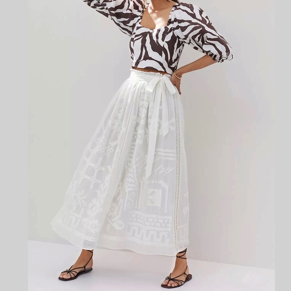 Anthropologie Dresses & Skirts - Anthropologie Forever That Girl Burnout Lace Maxi Skirt 12 NWT